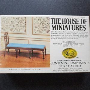 The House of Miniatures Doll Furniture Kit #40043 Chippendale Day Bed Circa 1750